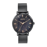 Sonata Quartz Analog Women's Watch With Black Dial and Black Stainless Steel Strap,87067NM01